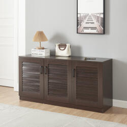 [en. casa] Pantofar Loten wenge cu 3 usi si 6 rafturi, 125x36x62 cm (83980345) Pantofar