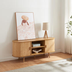 [en. casa] Comoda living Nordkapp cu 2 usi, rafturi deschise si finisaj natur (84224632) Comoda