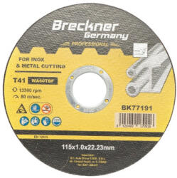  Disc de taiere pentru inox T41 115x1.0x22, 23 mm, subtire, pentru flex (BK77191) (231222-12)