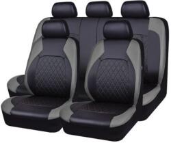 RO GROUP Set huse scaune auto RoGroup Roma, piele ecologica, 9 piese, gri-negru (IN1877)