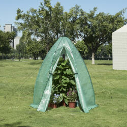 [en. casa] Solar folie pentru plante Hunze 183x160 cm verde, cu usa si fereastra (84224935)