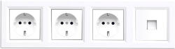 Leziter Priza tripla cu împamantare si conector RJ45 Leziter Nova IV, alb (LN4KERV-F_LNFCS-F_3_LNUTP-F)