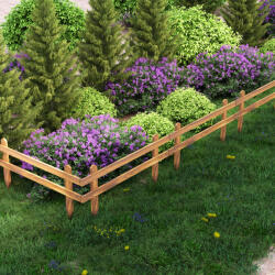 [en. casa] Set 2 garduri de gradina din lemn Krölpa 100x40 cm, natur (82292170)
