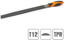 KENDO Pila semirotunda 200 mm KENDO, rugozitate nr. 2, maner ergonomic TPR (30114)