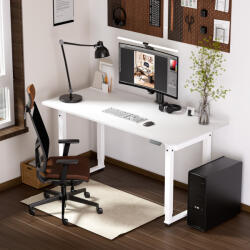 [pro. tec] Birou reglabil electric Kirkkonummi 160x75 cm, alb, cu memorie (86587094)