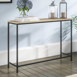 [en. casa] Masa consola pentru hol Kronoby 100x30x80 cm, negru si stejar (82285008)