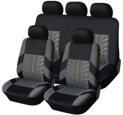 RO GROUP Set huse scaune auto RoGroup Mesh, 9 piese, textil elastic, gri-negru (IN1874)