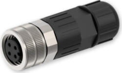 Teltonika Conector Teltonika PR40119K, M12 A-Type 4-Pin Female, Black (pr40119k)