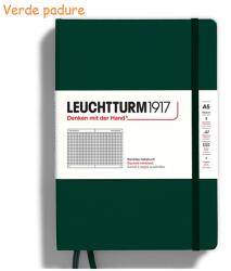 LEUCHTTURM1917 Caiet cu elastic A5, 125 file, matematica LEUCHTTURM1917 verde padure