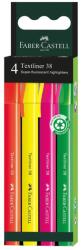 Faber-Castell Textmarker super-fluorescent FABER-CASTELL 38, 4 buc/set
