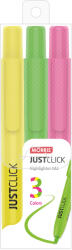 MORRIS Textmarker cu mecanism MORRIS Just Click, MRH-201, 3 buc/set