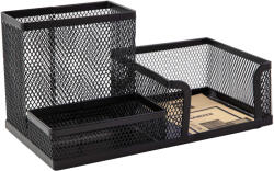  Suport accesorii birou metalic, 3 compartimente, Mesh