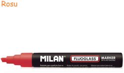 MILAN Marker tabla magnetica sticla MILAN Fluoglass rosu