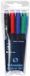 Schneider Liner 0.4 mm, SCHNEIDER Topliner 967, 4 culori/set