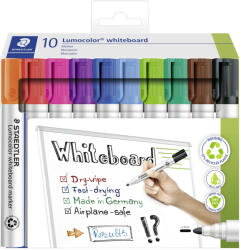 STAEDTLER Whiteboard marker varf rotund, 10 buc/set, STAEDTLER Lumocolor