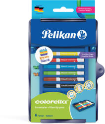 Pelikan Carioci si tavita PELIKAN Colorella Kreativ Fabric, 6 culori/set