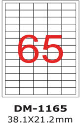 ACCENTA Etichete autocolante albe, colturi drepte, 100 coli/top, ACCENTA 65/A4 (38.1 x 21.2 mm)