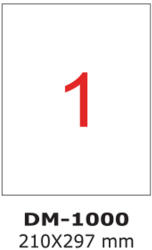 ACCENTA Etichete autocolante albe, colturi drepte, 100 coli/top, ACCENTA 1/A4 (210 x 297 mm)