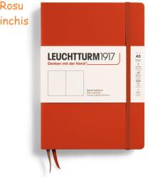 LEUCHTTURM1917 Caiet cu elastic A5, 125 file, velin, LEUCHTTURM1917 rosu inchis