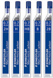 STAEDTLER Mine creion mecanic 0, 7mm, 12 buc/set, STAEDTLER Mars Micro Carbon 2B