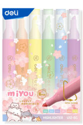 Deli Textmarker pastel DELI Macaron Mi You, 6 buc/set