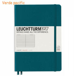 LEUCHTTURM1917 Caiet cu elastic A5, 125 file, dictando, LEUCHTTURM1917 verde pacific