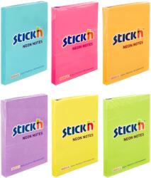 STICK'N Notes autoadeziv 76x51 mm, 100 file, color neon STICK'N galben neon