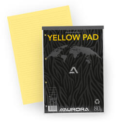 Aurora Blocnotes A4, 80 file dictando, hartie galbena, AURORA Office
