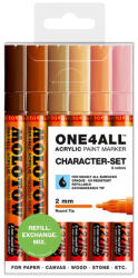 MOLOTOW Marker pictura cu vopsea acrilica, 2 mm MOLOTOW One4All 127HS Character, 6 buc/set