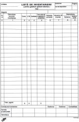  Lista de inventariere pentru gestiuni global-valorice, A4