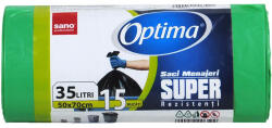 SANO Saci menajeri SANO Optima, 35 L, 15 buc/rola verde