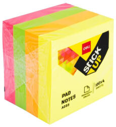 Deli Cub notite autoadezive 51x51 mm, 400 file neon, DELI 03303