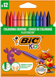 BIC Creioane cerate BIC Kids Plastidecor, 12 culori/set