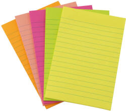 D. RECT Notes autoadeziv liniat 98x150 mm, 100 file, color neon D. RECT