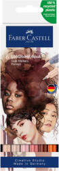 Faber-Castell Markere 2 capete, acuarela FABER-CASTELL Goldfaber Aqua Dual Portrait, 6 culori/cutie, FC164523