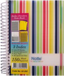 NOTTE Caiet cu spirala si index, A6, 150 file, coperta plastic, NOTTE World of Colors matematica