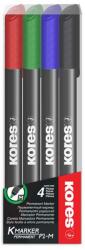 Kores Marker permanent KORES, 4 culori/set