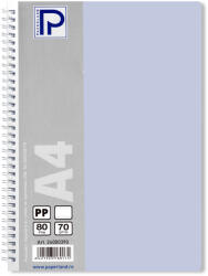 PAPERLAND Caiet cu spirala A4, 80 file, dictando, coperta plastic, PAPERLAND PP400 lila