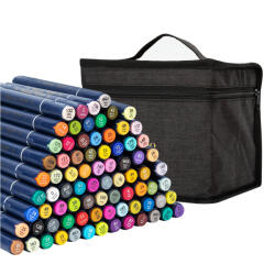 Deli Markere sketching cu 2 capete 1 mm/6 mm, DELI Finenolo 184, 80 culori/set