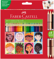 Faber-Castell Creioane colorate, 24+3 buc/set, FABER-CASTELL Children of the world, FC511515