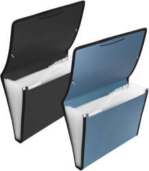 ACCENTA Mapa plastic A4 cu elastic si burduf expandabil, 13 compartimente, ACCENTA albastru