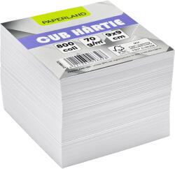 PAPERLAND Rezerva cub din hartie alba 9x9 cm, 800 file/set, PAPERLAND