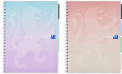 OXFORD Caiet cu spirala A4+, 4 separatoare, 80 file, matematica, OXFORD Project Book Pastel