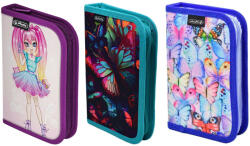 Herlitz Penar fete neechipat, cu 1 fermoar si 2 clapete, HERLITZ Color Music Penar