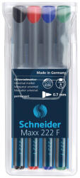 Schneider Marker permanent SCHNEIDER Maxx 222 F, 4 culori/set