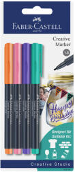 Faber-Castell Marker permanent FABER CASTELL Creative, FC160704, 4 culori/set