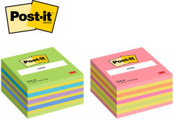 Post-it Cub notite autoadezive 76x76 mm, 450 file, POST-IT verde/galben