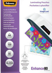 Fellowes Folie laminare A4, 80 microni, FELLOWES Enhance80, 100 buc/top