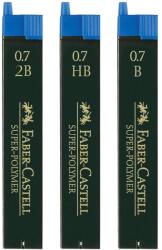 Faber-Castell Mine creion mecanic hi-polymer 0, 7mm, 12 buc/set, FABER-CASTELL B