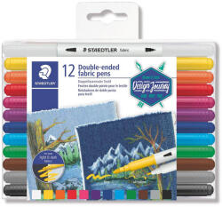 STAEDTLER Marker textile cu 2 capete, STAEDTLER, 12 buc/set